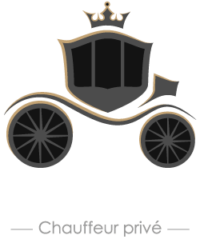 Logo le valet chauffeur privé qui représente un carrosse modernisé de couleur noir, gris et doré