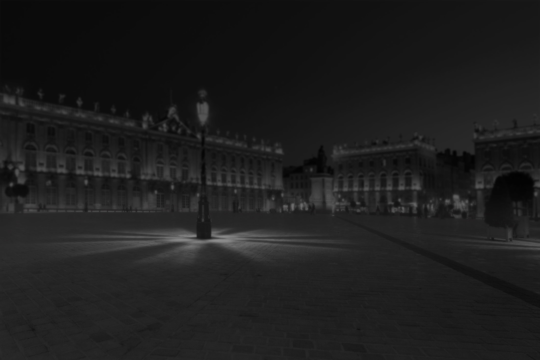 Photo de la place Stanislas en noir et blanc