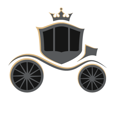 Logo le valet chauffeur privé qui représente un carrosse modernisé de couleur noir, gris et doré